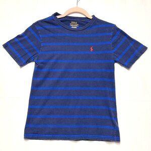Polo Ralph Lauren Boys‎ Blue Striped Short Sleeve T-Shirt Size M 10-12 Excellent